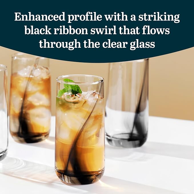 Libbey Ascent Black Ribbon 16 Piece Tumbler and Rocks Glass Set - Image 4