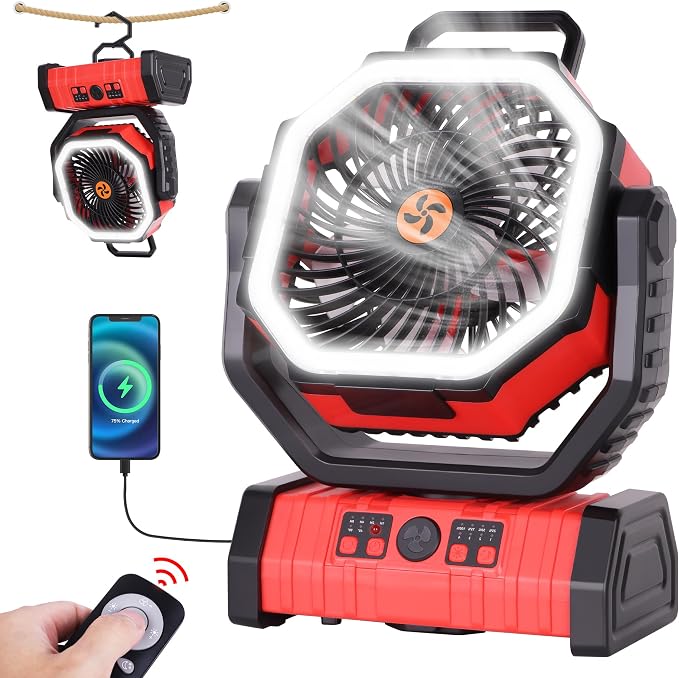 Battery Powered Fan Portable, 20000mAh Rechargeable Camping Fan - Image 8