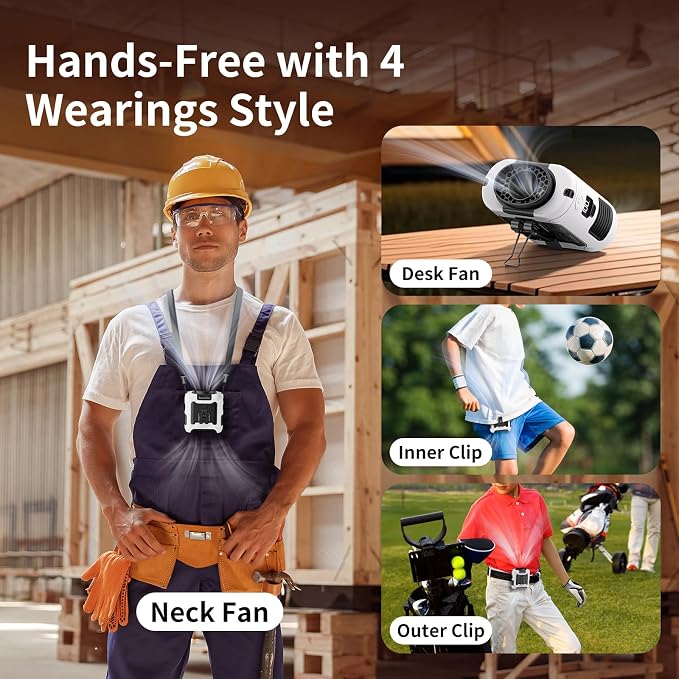 Socool 10000mAh Portable Waist Fan Clip on Wearable Belt Personal Fan - Image 7