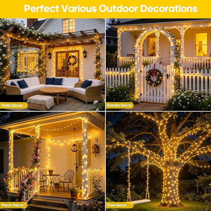 JMEXSUSS 2 Pack Solar String Lights Outdoor Waterproof, Total 400 LED 151FT - Image 5