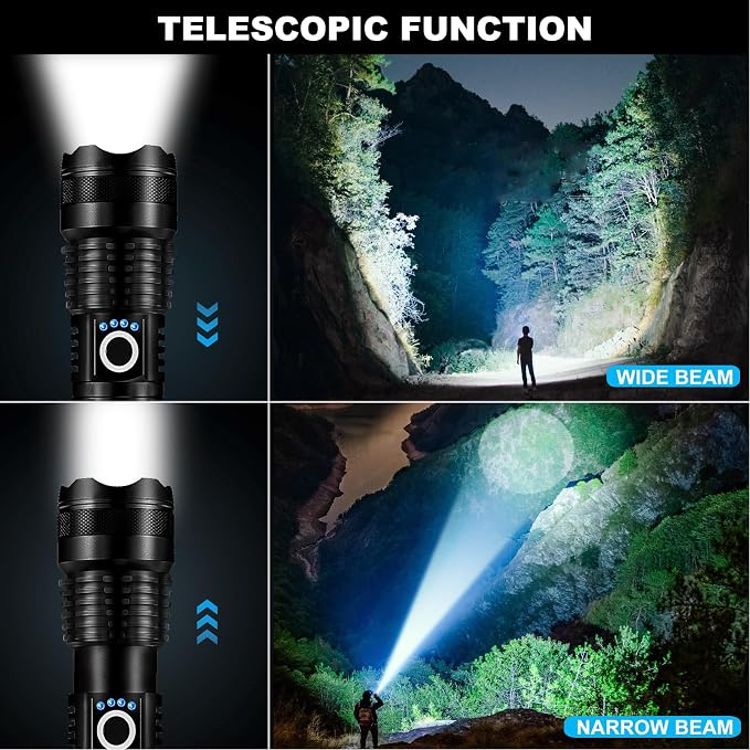3 Pack Rechargeable LED Flashlights High Lumens, 000LM Super Bright Flashlight - Image 6