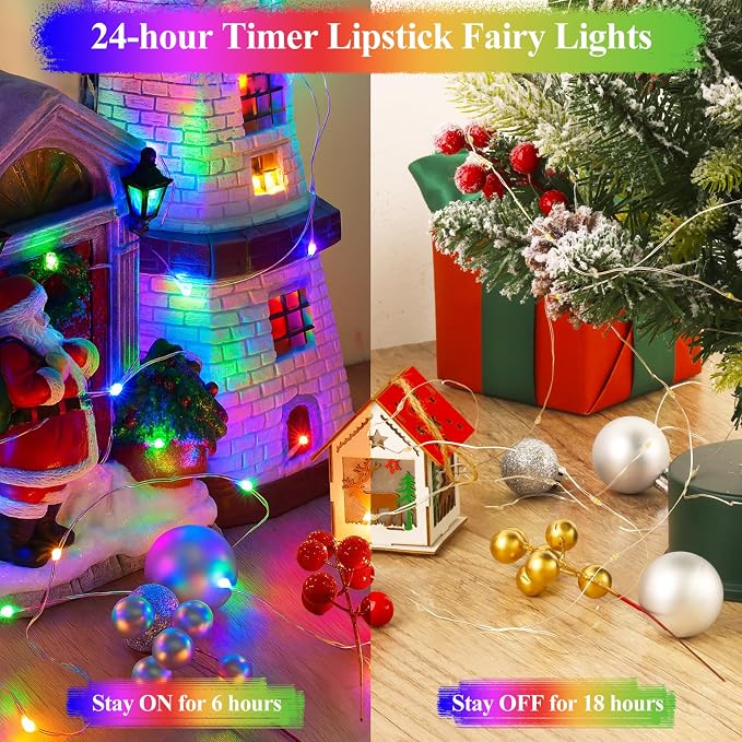 Lakumu Multicolor Fairy Lights Battery Operated, Twinkle Lights - Image 4
