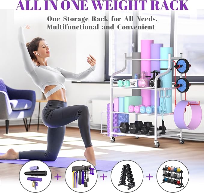 Mythinglogic Yoga Mat Storage Racks, Home Gym Storage Rack - Image 3