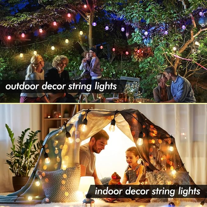 Auroraworld 24FT RGB Outdoor String Lights, Dimmable Color Changing Waterproof - Image 5