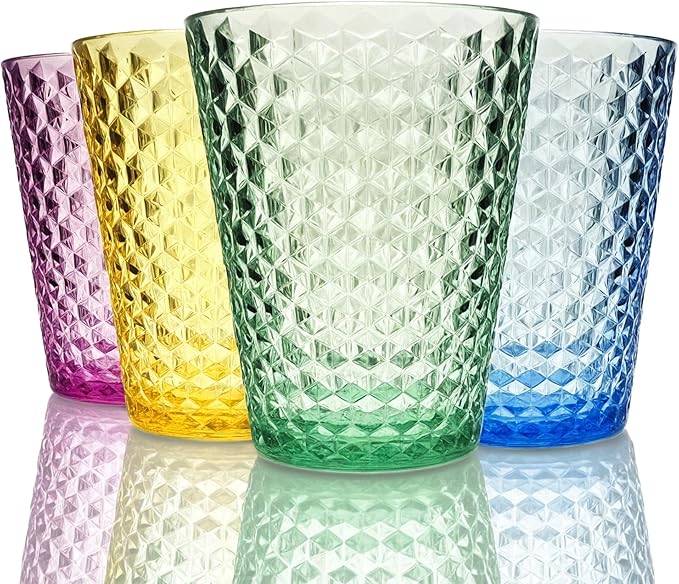 Lily's Home Unbreakable Premium Drinking Glasses Set of 4, Plastic Cups by LilysHome