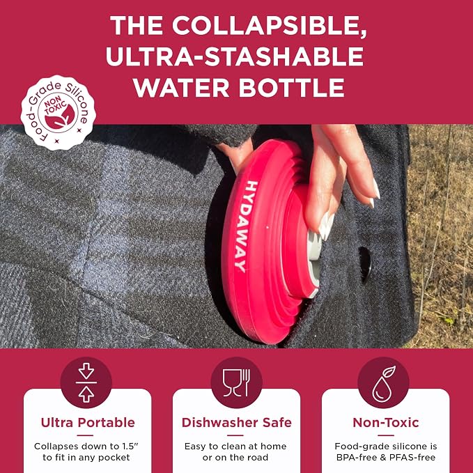 HYDAWAY Travel Collapsible Water Bottle 25oz - Image 3