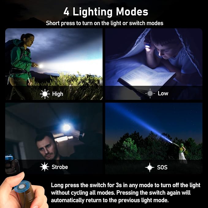 Blukar Flashlight Rechargeable, High Lumens Flashlight, Super Bright Small LED - Image 4