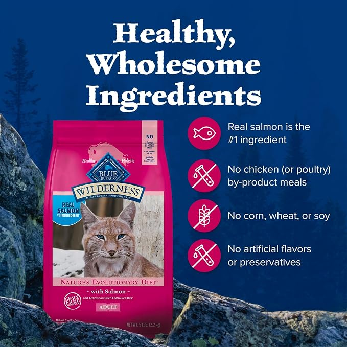 Blue Buffalo Wilderness Natural Adult Dry Cat Food, High-Protein and Grain-Free - Image 6
