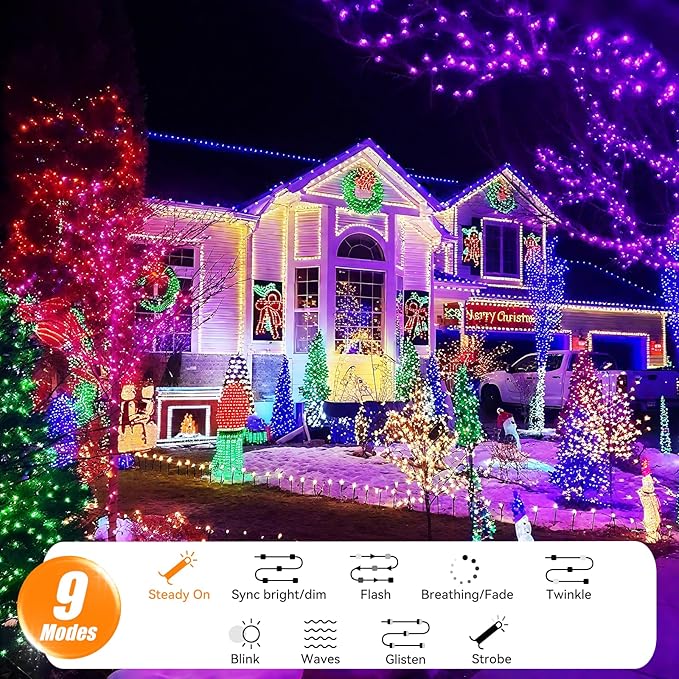 LitHome 99Ft 300 LED Color Changing Christmas String Lights, 35 Colors 9 Modes - Image 6