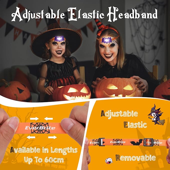 EverBrite Halloween Bat Headlamps Halloween Gifts, 3 Modes Head Lamps - Image 5