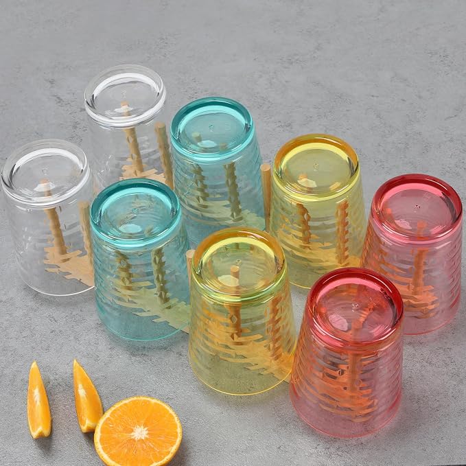 BPA-Free Plastic Tumblers 8 Pack | Reusable Dishwasher Safe | Stackable - Image 6