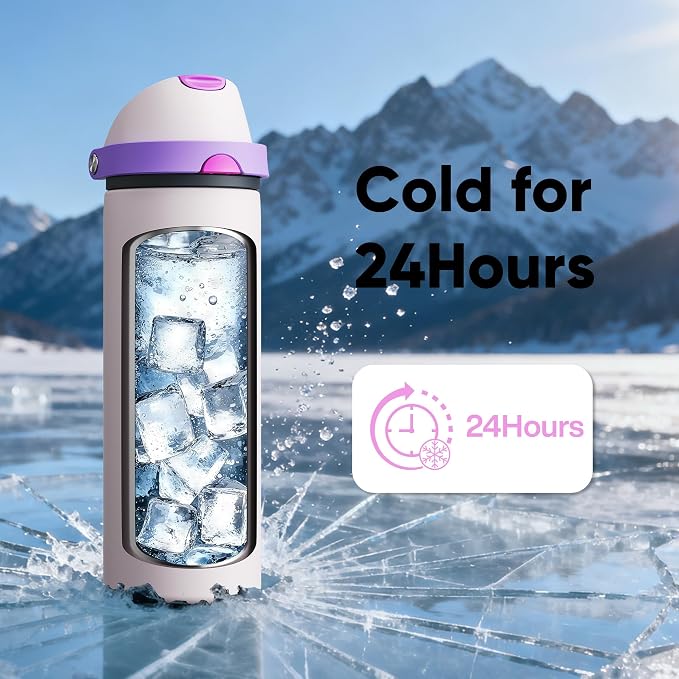 Insulated Water Bottle with Straw - Image 7