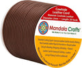 Mandala Crafts Round Cowhide Genuine Brown Leather Cord by MandalaCrafts