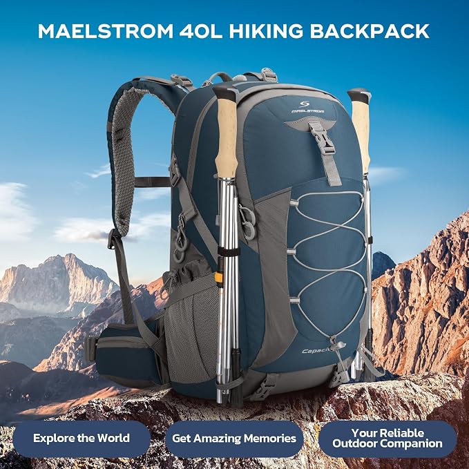 Maelstrom Hiking Backpack, Camping Backpack, 40L Waterproof Hiking Daypack - Image 7