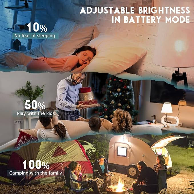 6 Pack Rechargeable Emergency Light Bulbs, Battery Powered LED Light Bulb 6000K - Image 6