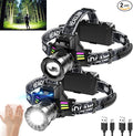 Rechargeable Headlamp 2 Pack, 3500 Lumens Bright Headlight by Senduzll