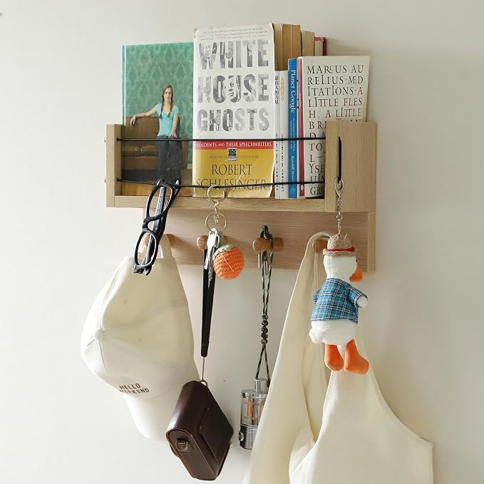 Entrance Coat Rack ，Coat Hooks, Wall-Mounted Wooden Hook Rack, Wall-Mounted - Image 8