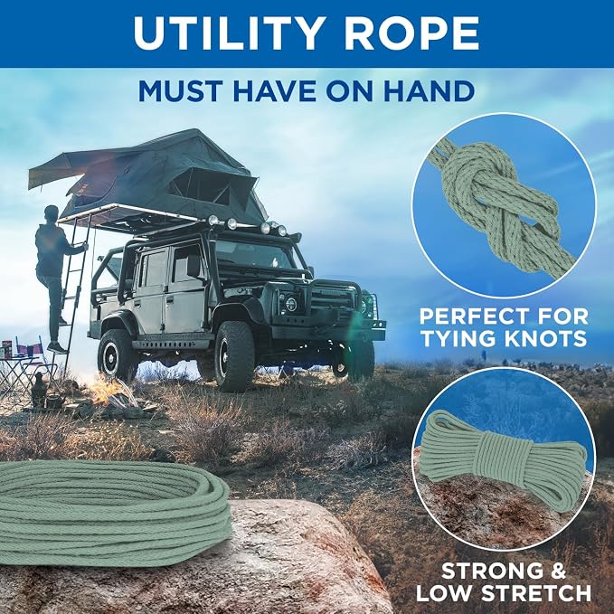 TECEUM Cotton Rope 3/16” – 50 FT – Strong All-Purpose Braided Rope – Natural - Image 6