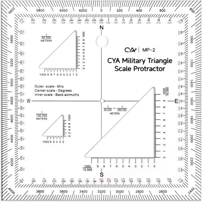 Zonon 5 Inch Military Map Protractor Military Style Utm/mgrs Coordinate Scale by Zonon