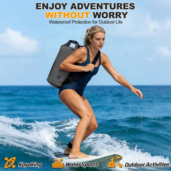 Waterproof Dry Bag, 5L/10L/20L/30L/40L Roll Top Lightweight Storage Backpack - Image 7