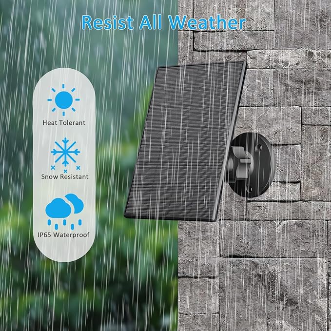 2W Solar Panel for Security Camera Outdoor, USB/USB-C Charger - Image 4