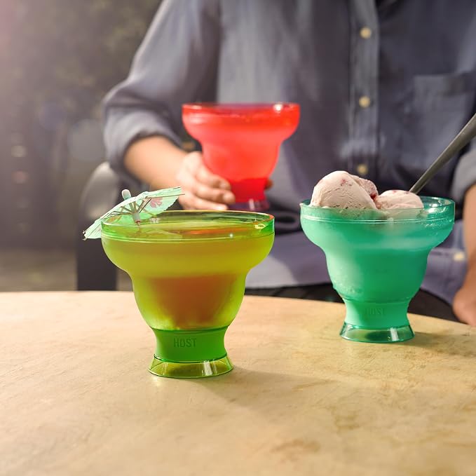 HOST FREEZE Stemless Margarita Glasses, Insulated Plastic Cocktail Glasses - Image 9