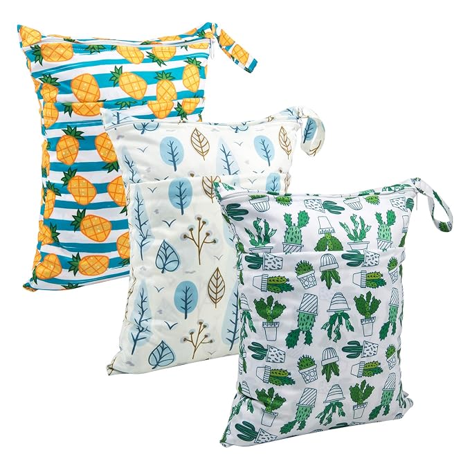 babygoal Wet Dry Bags for Baby Cloth Diapers, Washable Travel Bags, Gym Bag for - Image 5