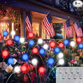 Upgraded 8 Pack Red White and Blue Solar Firefly Lights, 4th of July Solar by BOSSERN