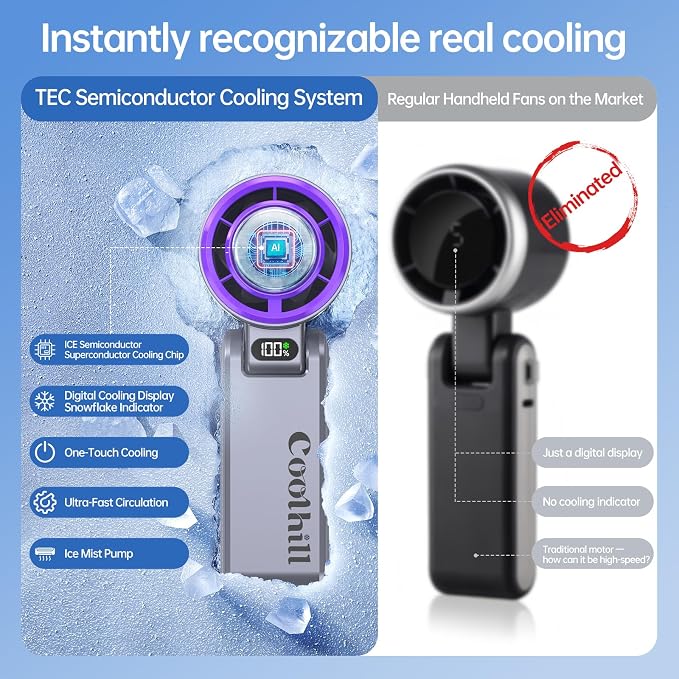 Handheld Portable fan with Turbo Cooling - Image 9