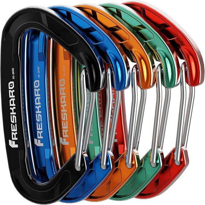 FresKaro 15kN-3372lbs Heavy Duty Wiregate Carabiners, Reliable Time-Tested by FresKaro