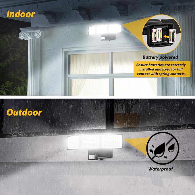 Battery Powered Motion Sensor Outdoor Lights, 1500LM Flood Lights IP65 - Image 5