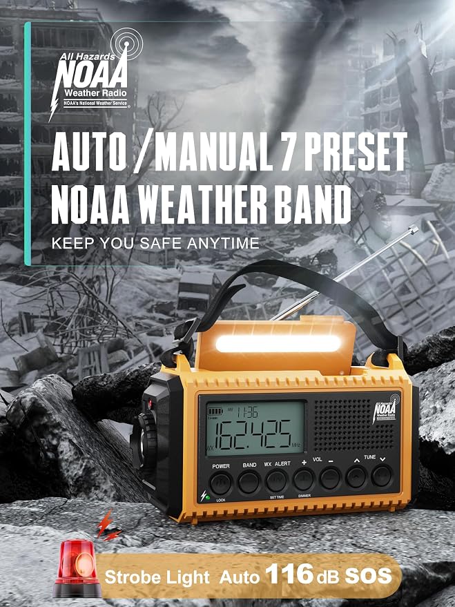 5000 Emergency Weather Radio- Portable Radio AM/FM/SW/NOAA - Image 2