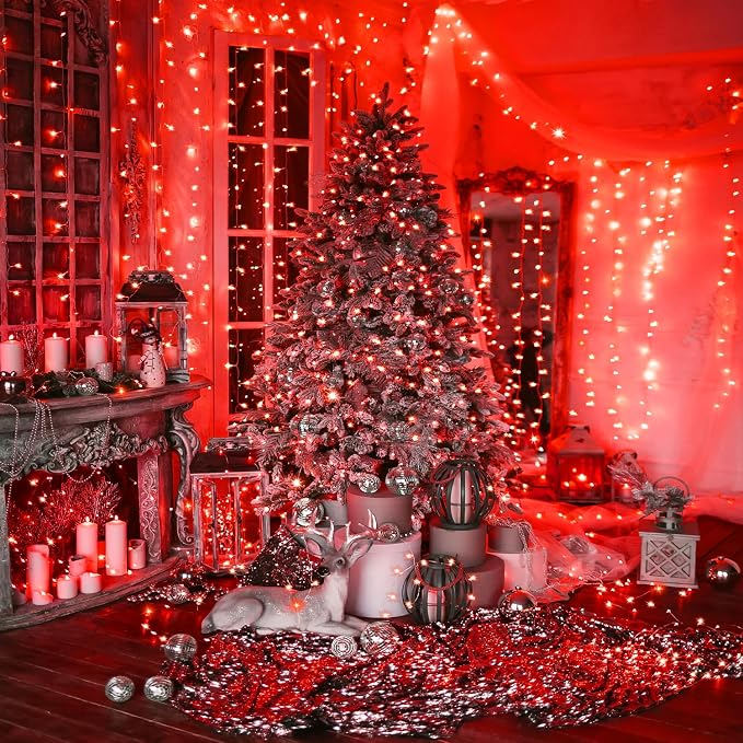 70FT Red String Lights, 210 LED Waterproof Seasonal Fairy Lights - Image 6