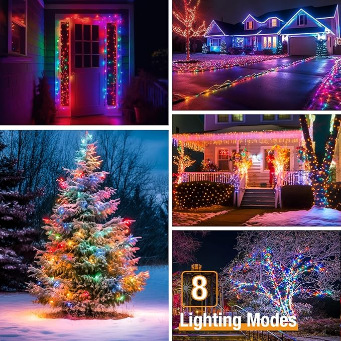 btfarm 4 Pack Solar String Lights Outdoor, Toltal 320LED 132FT Solar Fairy - Image 4