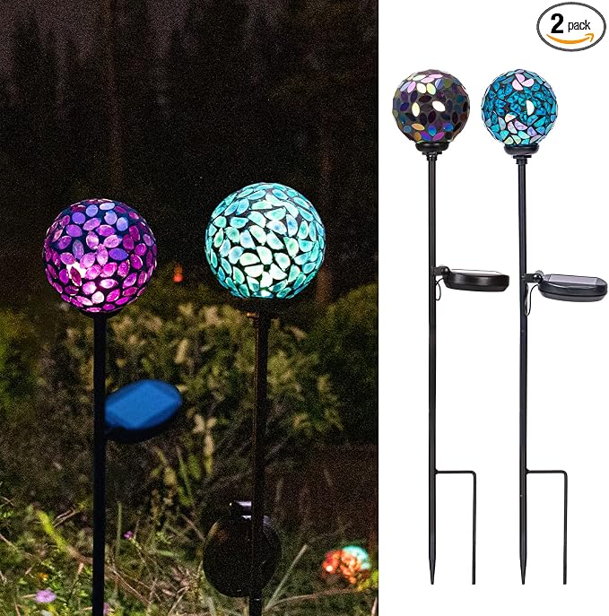 VCUTEKA Solar Garden Decorative Lights Outdoor, Mosaic Solar Light Waterproof by VCUTEKA