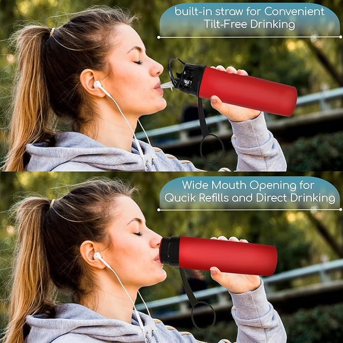Collapsible Water Bottles 15oz, Odorless BPA-Free Silicone, Leak-Proof Foldable - Image 7