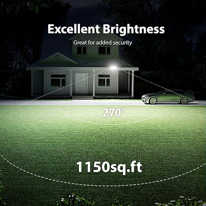 Onforu 3 Pack 75W Motion Sensor Outdoor Lights, 7000lm Dusk to Dawn Flood Light - Image 4