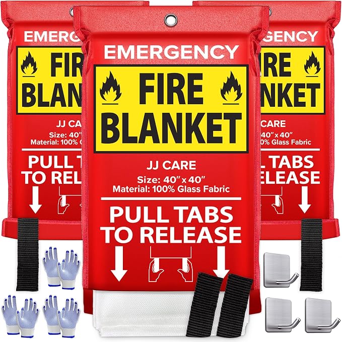JJ CARE Fire Blanket – 3 Packs by JJCARE