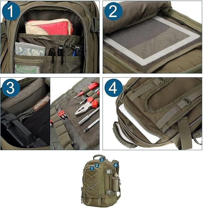 Large Military Bug Out Bag 3 Day Pack Expandable Backpack Army Daypack - Image 4
