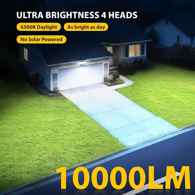 Abovizo 90W Motion Sensor Outdoor Lights, 10000LM LED Flood Light Outdoor - Image 2