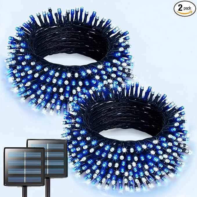 JMEXSUSS 2 Pack Solar String Lights Outdoor Waterproof, Total 400 LED 151FT by JMEXSUSS