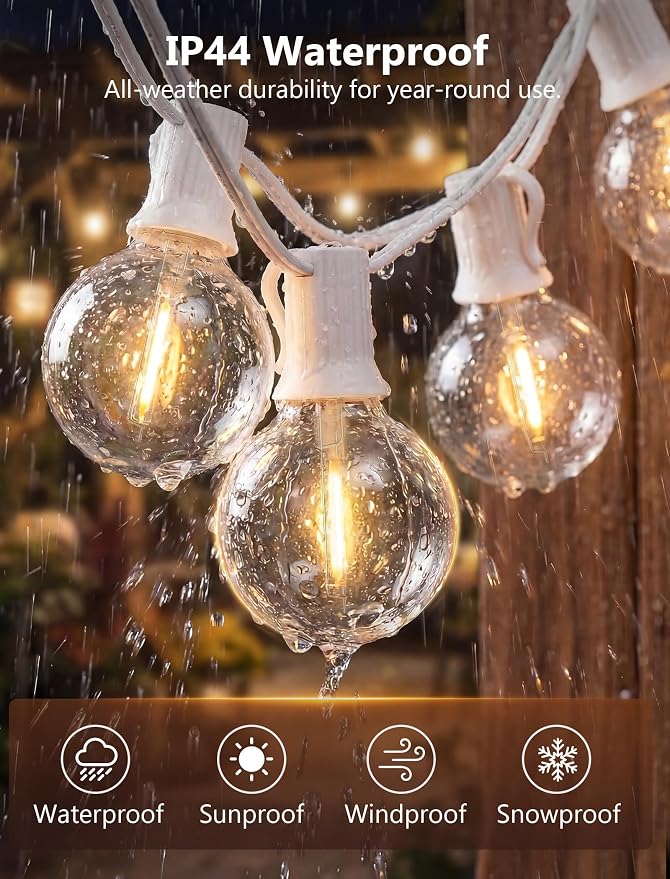 GOOTHY LED Outdoor String Lights Waterproof, 50Ft G40 Globe Patio Light Plug in - Image 3
