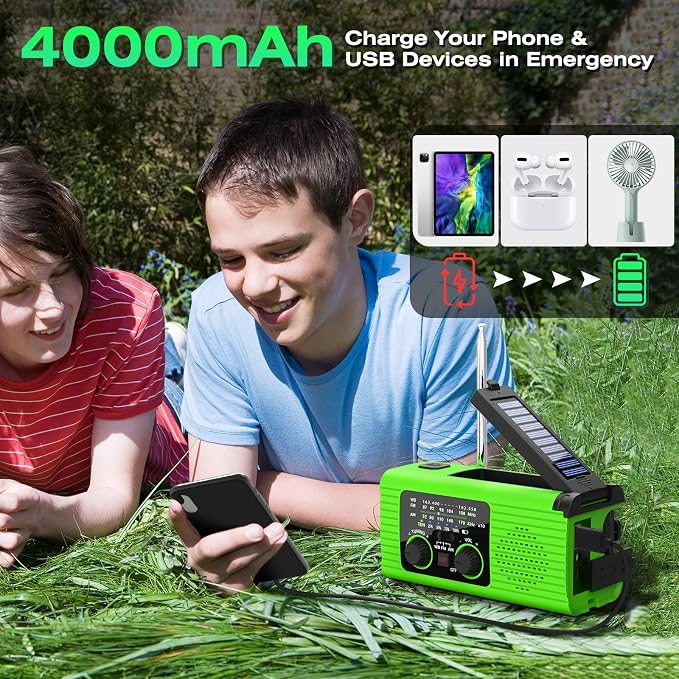 NITIGO Emergency Radio, Reading Lamp, Flashlight, SOS Alarm, Headphone Jack - Image 4