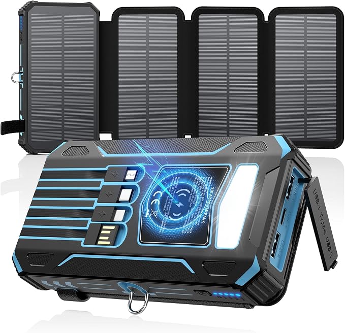 SOARAISE Solar Charger Power Bank - 48000mAh Wireless Portable Charger Built-in by SOARAISE