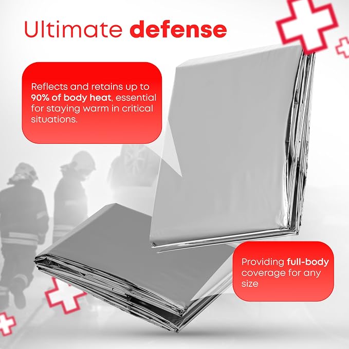 Mylar Emergency Thermal Blankets – Large 54” x 84” Silver Survival Blankets - Image 4