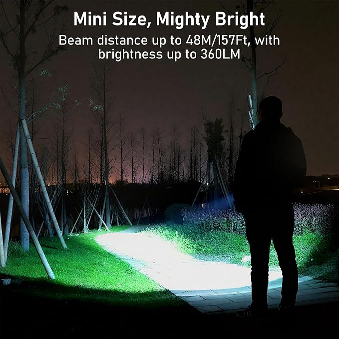 Blukar 2 Pack Rechargeable EDC Flashlight, 360L Mini Keychain Flash Light - Image 3