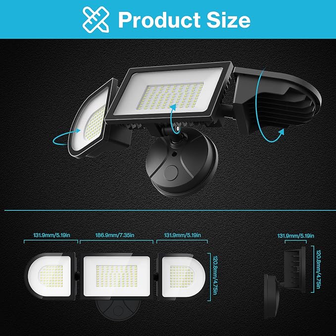 Olafus 130W Flood Lights Outdoor, 13000LM Super Bright LED Flood Light - Image 7