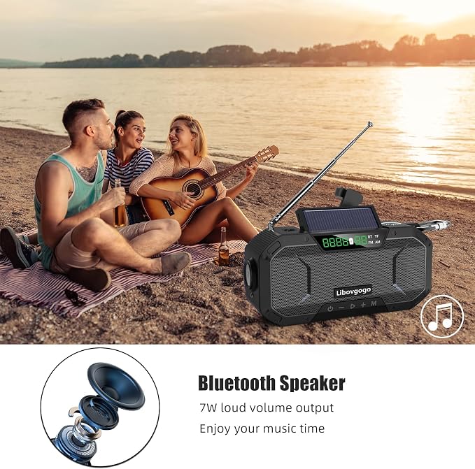 Emergency Radio Waterproof Bluetooth Speaker, Portable AM FM Radio - Image 5