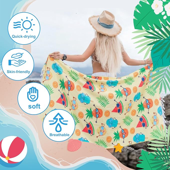 Peryiter 24 Pack Microfiber Oversize Turkish Beach Towel Set 12 Large Absorbent - Image 3