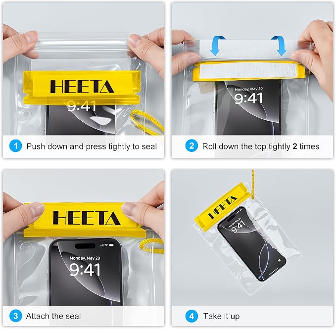 HEETA 5-Pack Clear Waterproof Dry Bag Pouch, Water Tight Cases Dry Bags - Image 8